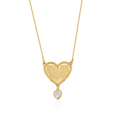 Gold choker with zirconia crystals and rhodium accents