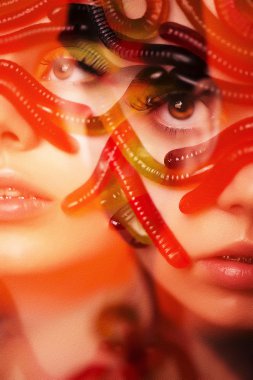 şeker, bir multiexposition kızla