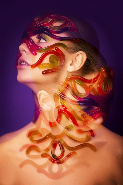 şeker, bir multiexposition kızla