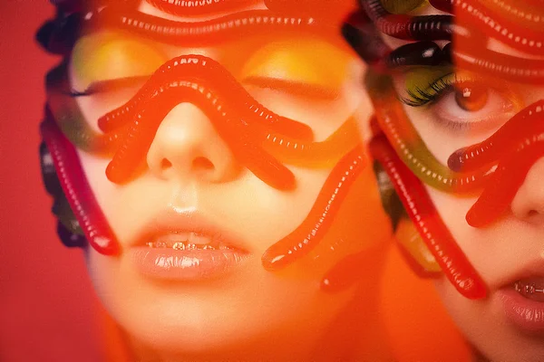 şeker, bir multiexposition kızla