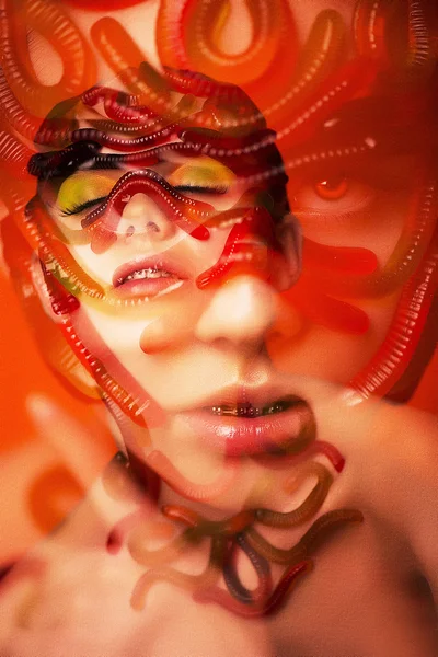 şeker, bir multiexposition kızla