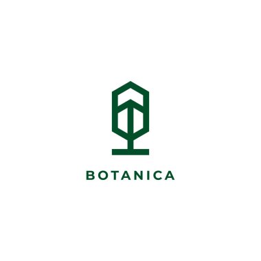 Soyut Basit Ağaç Logo Tasarım Şablonunu Bırakıyor