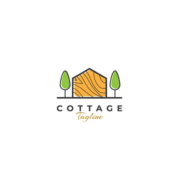 Moderno Cottage Business Logo Design Template — Vettoriale Stock