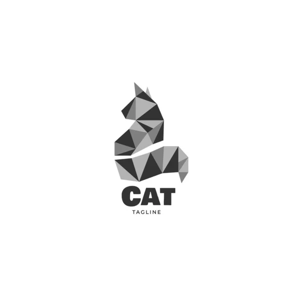 Basit Geometrik Kedi Logosu Tasarım Şablonu Sembol Simgesi Simgesi Simgesi — Stok Vektör