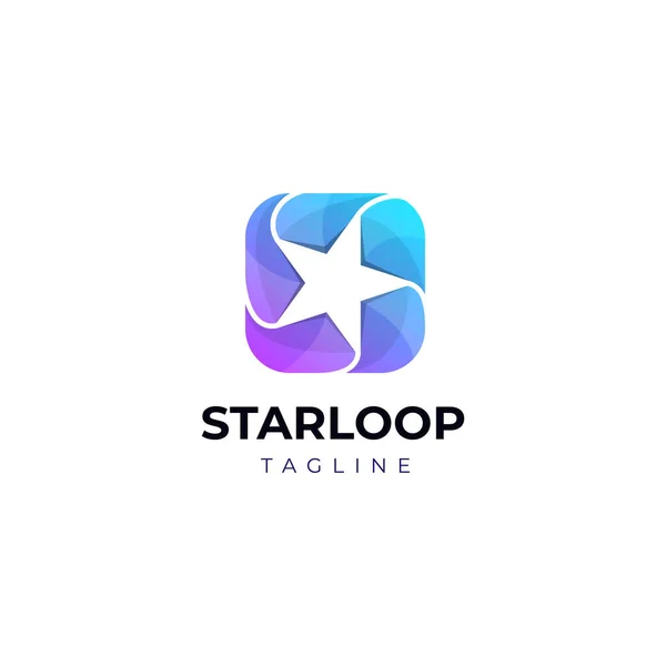 Plantilla Diseño Logotipo Moda Star Looping — Archivo Imágenes Vectoriales