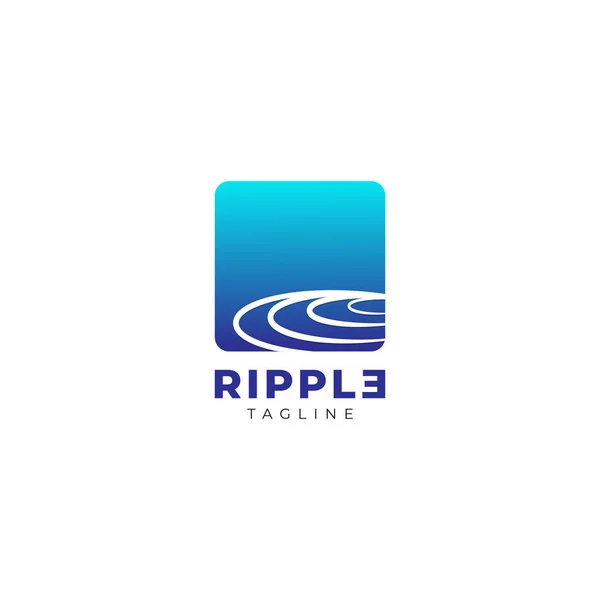 Αφηρημένη Πλατεία Ripple Business Λογότυπο Σχεδιασμός Πρότυπο — Διανυσματικό Αρχείο