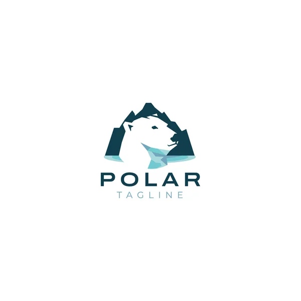 Шаблон Логотипа Polar Bear Head — стоковый вектор