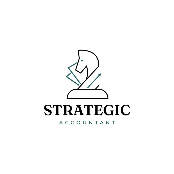 Plantilla Diseño Logotipo Contabilidad Estratégica Limpia Simple — Vector de stock