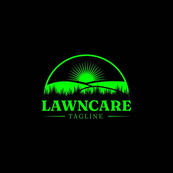 Логотип Lawn Care Тёмном Фоне — стоковый вектор