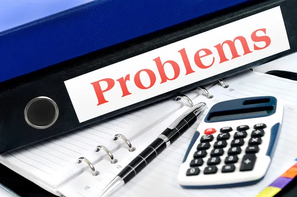 Problems folder on desk — Stock Photo, Image