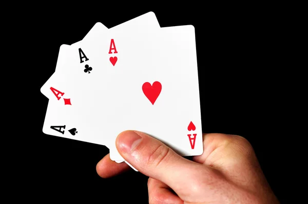 Holding 4 Aces — Stock Photo, Image