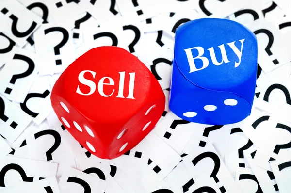 Verkopen of kopen woord — Stockfoto