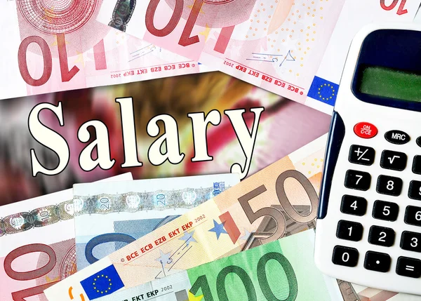 Salary word with money — Stock Photo, Image