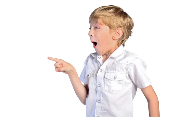 Young boy pointing — Stock Photo, Image