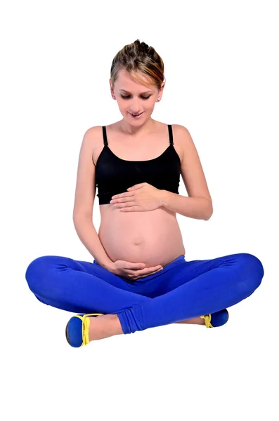 Isolerade ung gravid kvinna — Stockfoto