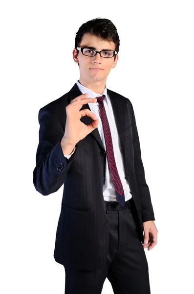 Isolated young business man — Stock Photo, Image