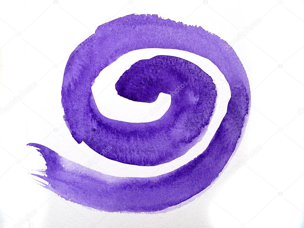 Purple spiral on white