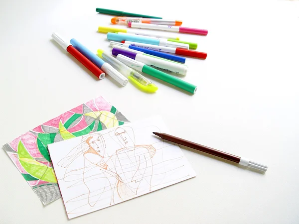 Markers and Sketches — Stock Photo, Image