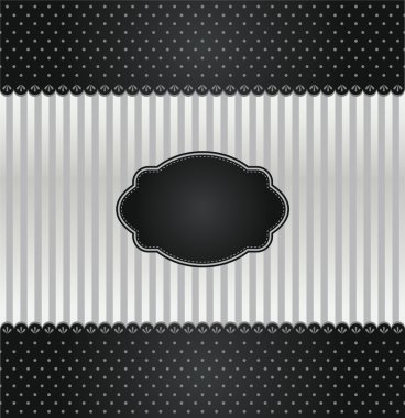 siyah ve gümüş vintage davetiyesi kapak