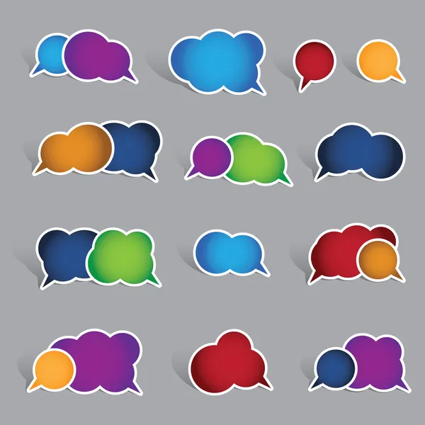 Collecte d'étiquettes de bulle d'expression vierges — Image vectorielle
