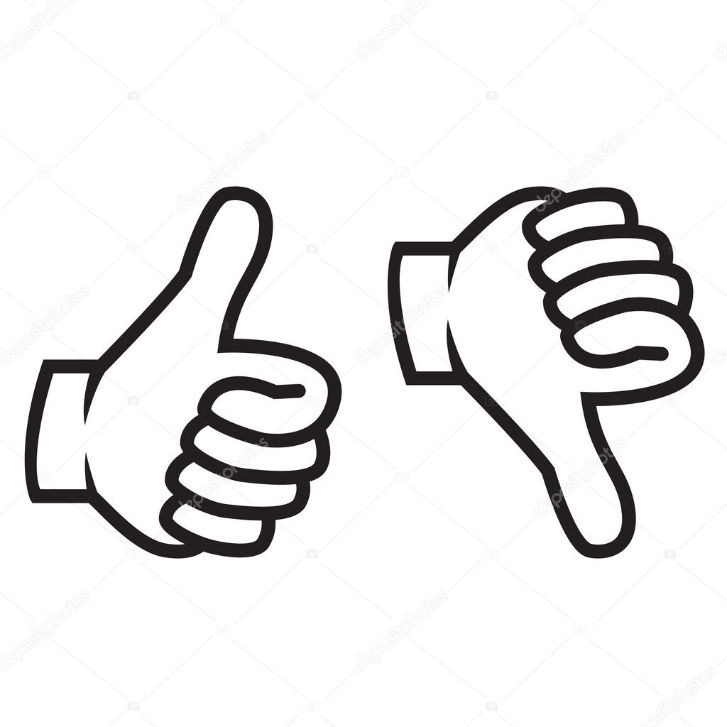 Thumbs up and down gesture