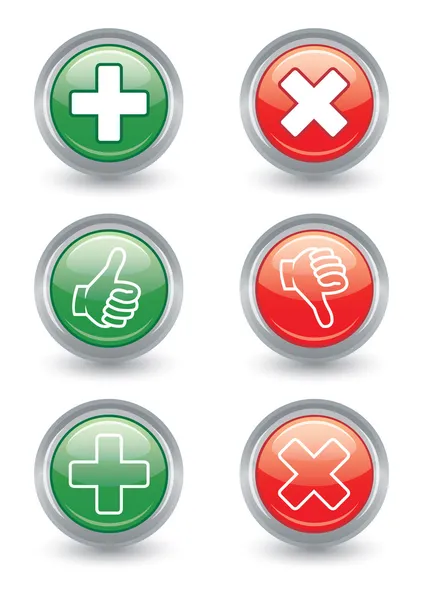 Thumbs up and down glossy web buttons — Stock Photo, Image