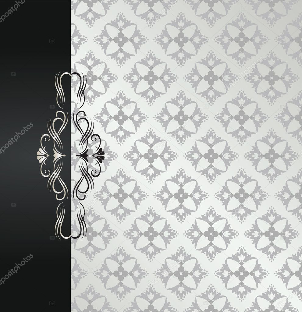 Black and silver floral book cover