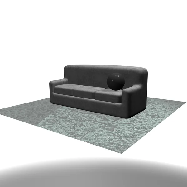 Γκρίζος καναπές — Φωτογραφία Αρχείου