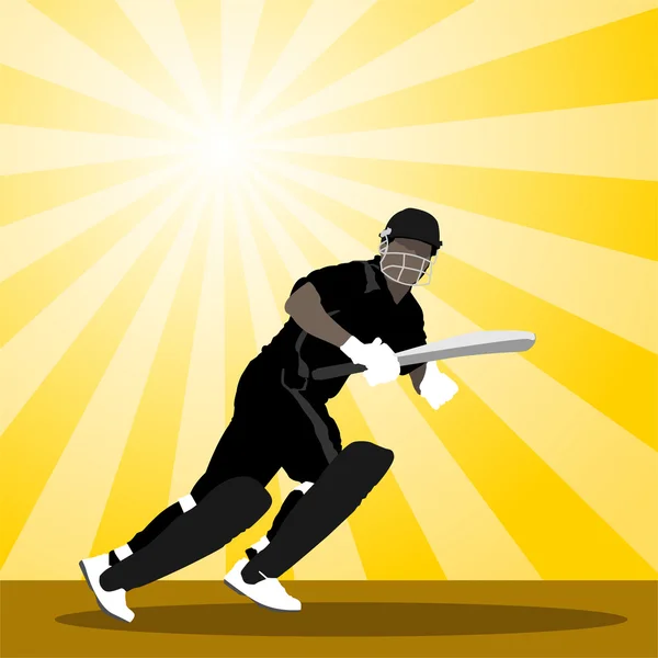 Cricket speler — Stockvector