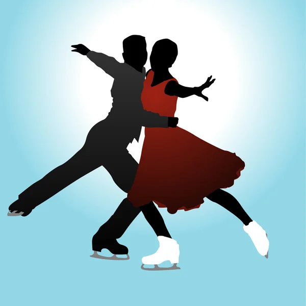 Pareja patinaje artístico — Vector de stock