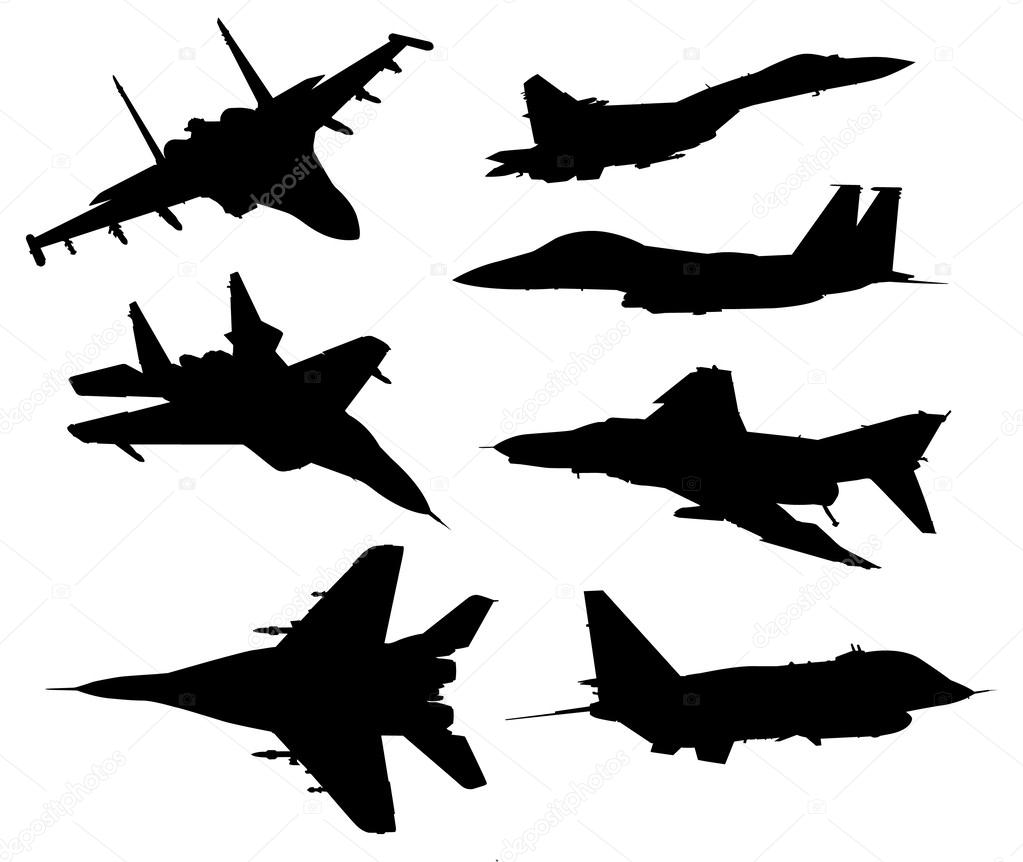 Fighter Jet Silhouette Vector Art Stock Images | Depositphotos