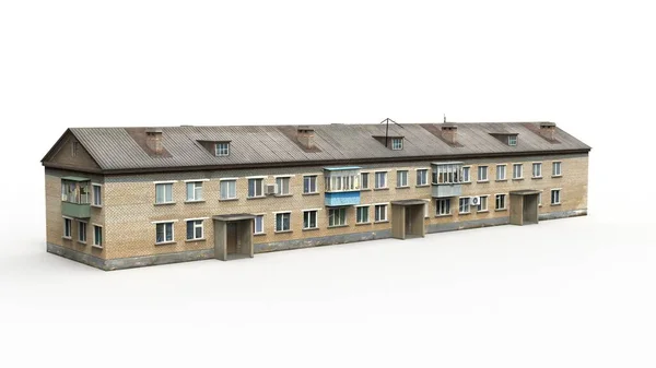 Altes Gebäude auf weißem Hintergrund. 3D-Rendering — Stockfoto