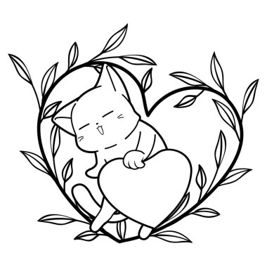 Yürek karikatürü karakteri olan kedi sayfa 7