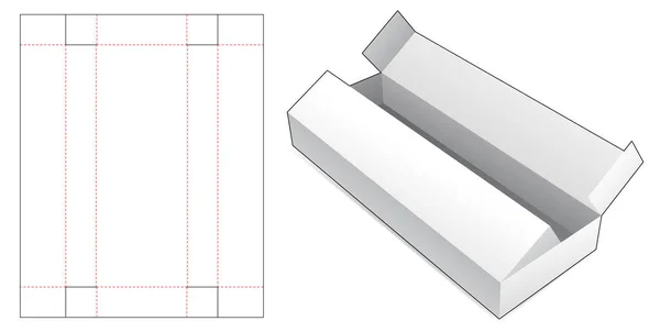 Long Box Middle Opening Die Cut Template —  Vetores de Stock