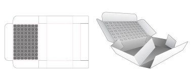Katlanmış, Arapça desenli karton flap kutusu die cut şablon ve 3 boyutlu maket
