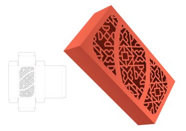 packaging box die cut template and 3D mockup