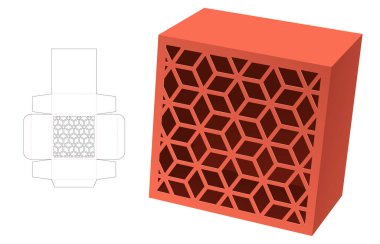 packaging box die cut template and 3D mockup