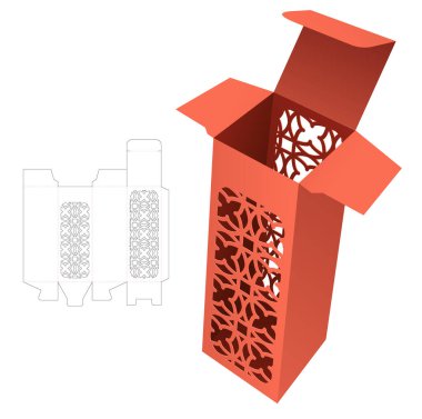 packaging box die cut template and 3D mockup