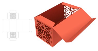 packaging box die cut template and 3D mockup