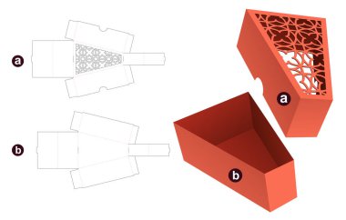 packaging box die cut template and 3D mockup