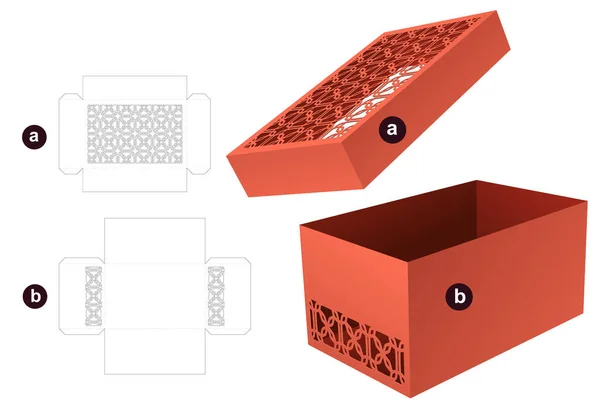 Packaging Box Die Cut Template Mockup 免版税图库矢量图片