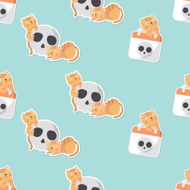 Cadılar Bayramı 'nda kusursuz desenli kedi