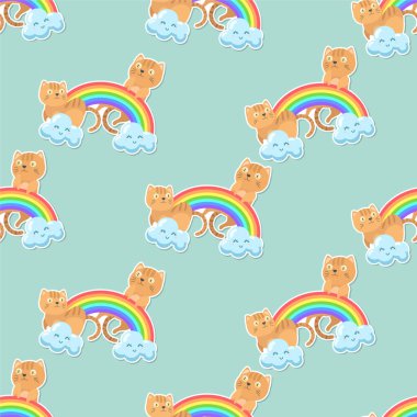 Hava karikatürlü şirin bir kedi.