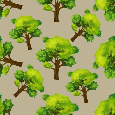 ağaç karikatür çizimi kusursuz desen