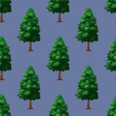 ağaç karikatür çizimi kusursuz desen