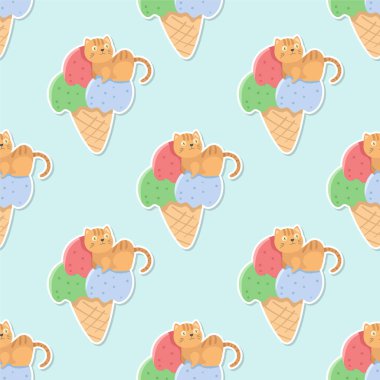 Yaz günü miyav çizgi filmlerde kusursuz desen