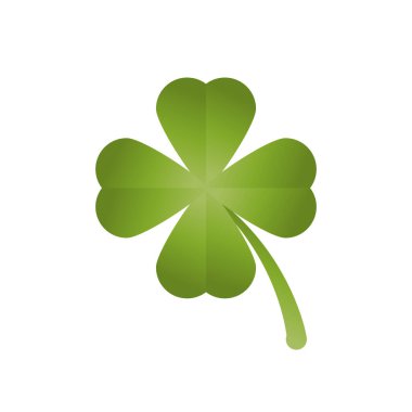 Beyaz arka planda dört yapraklı yonca. Vektör illüstrasyonu