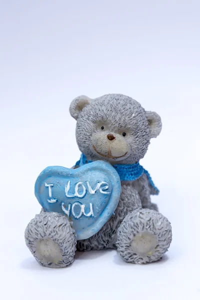Teddy bear houden dat ik hou van je ondertekenen — Stockfoto