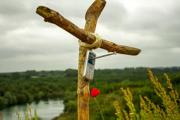 십자가 휴대 전화 — 스톡 사진