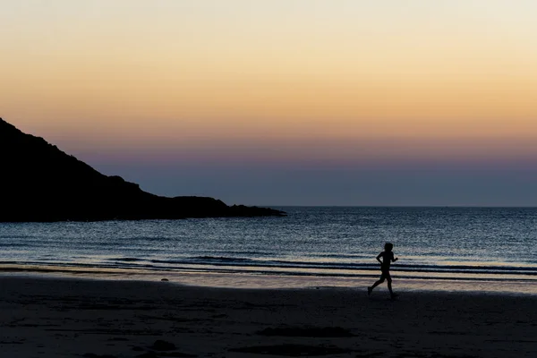 Jogging sunset — Stock Photo, Image